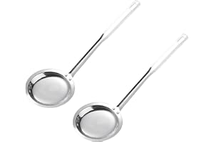2pcs 304 304 Stainless Steel Sieve Meshes Strainer for Poaching Eggs and Filtering Oil Professional Kitchen Colander Poached 