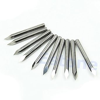 Generic A96-10pcs 45 Degree Carbide Steel Pyramid Engraving Bits CNC Router Tool 0.1mm#XY
