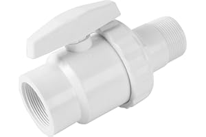 TonGass 1.5" MIP x 1.5" FIP 2-Way Trimline Ball Valve Compatible with Hayward Pool Filter PN. SP0723- ABS Plastic Non-Corrosi