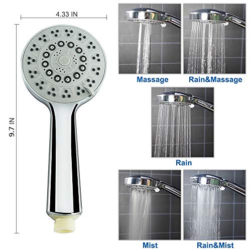 image for Shower Head with Hose, High Pressure Stainless Steel 8 Inch Rain Showe