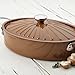Rachael Ray Cucina Nonstick Sauce Pan/Saucepan/Oval Sauteuse with Lid, 5 Quart, Mushroom Brown