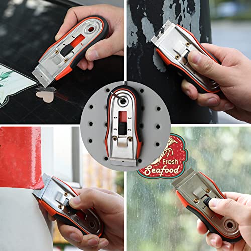 VALUEMAX Utility Knife and Razor Blade Scraper Set, Extra 28-piece Blades, Scraper Tool Set for Cleaning Stickers, Labels, Caulk, Adhesive