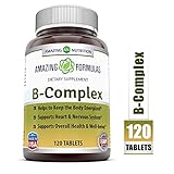 Amazing Nutrition B Complex - Doses of 11 Key Nutrients - 120 Tablets - Provides Energy Support - Promotes Heart & Nervous System Health & Overall Well-Being