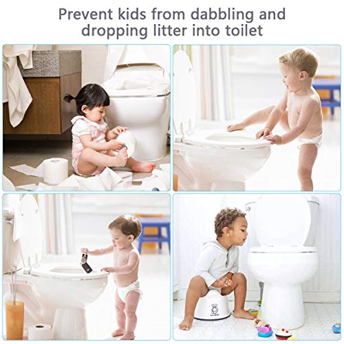 Baby Safety Toilet Lock, 3M Adhesive Swing Shut Toilet Seat Bowl Lock for Bathroom Baby Toddler Pet Proofing with 1PC Child Safety Cabinet Lock - Thumbnail 2