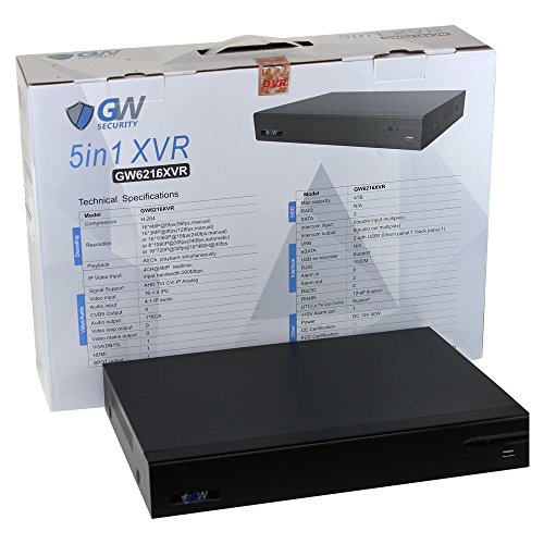 GW Security 16 Channel 960H/CVI/AHD/TVI/IP 5-In-1 1080P Standalone DVR CCTV with Motion Detection 16CH Digital Video Recorder System For Analog IP AHD TVI CVI Security Camera (Pre-installed 3TB HDD)