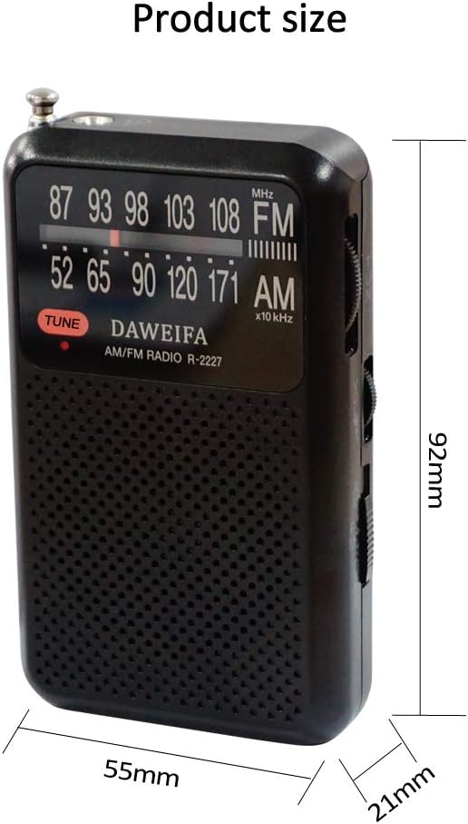 AM FM Radio Portable – Best Reception Transistor Radio/Longest Lasting Battery Operated Radio (2AAA) / FM AM Pocket Radio, Long Range(Black): Home Audio & Theater
