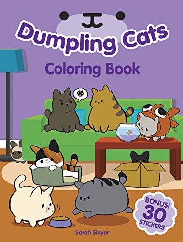 Dumpling Cats Coloring Book with Stickers (Dover Animal Coloring Books)