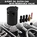 Sporacingrts Compact Black Baffled 3-Port Oil Catch Can+ 0.41'' 10.3mm Oil Drain Cock Valve