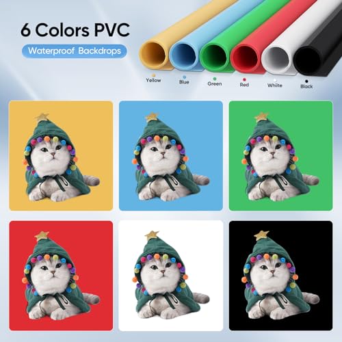 60 x 60 cm Photographic Light Box, Photo Studio and Lighting with 2 Removable and Adjustable LED Strips, 6 Background Colors for All Kinds of Product Photography
