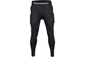 Basketball Leggings with Knee Pads for Kids Youth Men 3/4 Capri Leggings Compression Pants for Boys