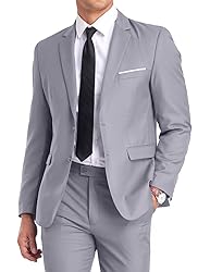 Men's Suit Slim Fit 2 Piece Grey Suits for Men Two
