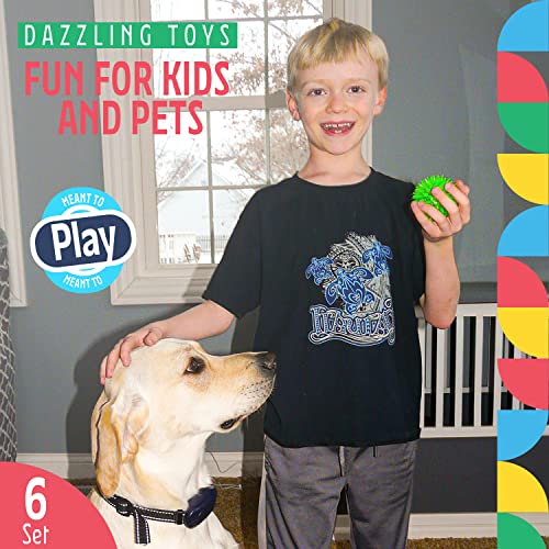 Dazzling Toys LED Light Up Dog Balls Interactive Dog Toys Glow in the Dark Dog Balls Bouncy