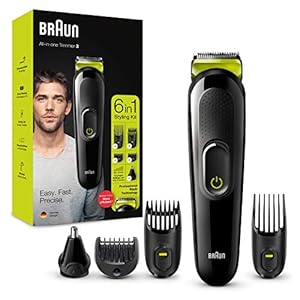 Braun 6-in-1 All-In-One Series 3, Male Grooming Kit With Beard Trimmer, Hair Clippers & Precision Trimmer, 5 Attachments…
