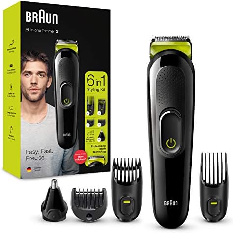 braun mgk3221 6 in 1 trimmer black & green