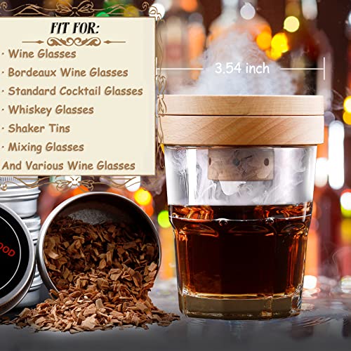 Cocktail Smoker Kit with 4 Flavors of Wood Chips for Cocktails, Whiskey, Bourbon & Meat, Old Fashioned Cocktail Smoker Kit, Flavor Drink Smoker Include Oak, Cherry, Apple and Pecan Wood Chips