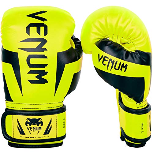 Venum Kids Elite Boxing Gloves - Neon Yellow - Small