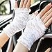 Gauss Kevin Sexy Summer Short Lace Gloves UV Protection Fingerless Gloves Wrist Length Prom Party Driving Wedding Gloves White