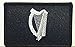 IRISH IRELAND Flag Embroidered W/ VELCRO Patch MC Biker Military Tactical Shoulder Black & White Emblem Black Border #05
