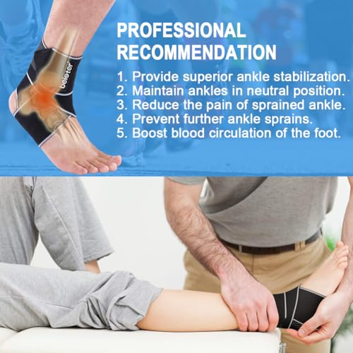 Beister Adjustable Compression Ankle Brace, Elastic Foot Support Wrap, Sprains Foot Brace for Sports Protect, Arthritis, Plantar Fasciitis, Achilles Tendonitis