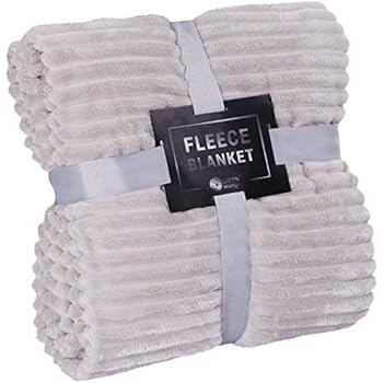 GREEN ORANGE Fleece Blanket King Size - 108x90, Pearl Grey - Soft, Plush, Fluffy, Warm, Cozy - Perfect Throw for Couch, Bed, Sofa