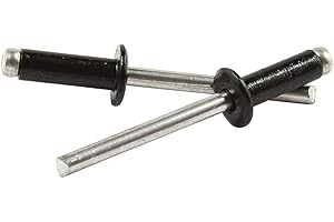 Allstar ALL18128 Black 1/4" to 3/8" Grip Range Small Head Rivet with Aluminum Mandrel, (Pack of 250)