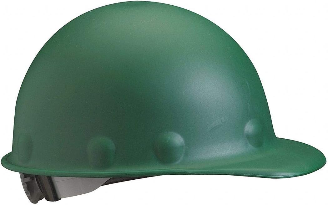 green fiberglass hard hat