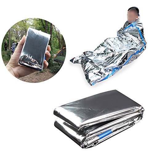 EMDMAK Emergency Mylar Thermal Survival Tent and Sleeping bag Survival Shelter for Camping Hiking Travelling or Adventures (Pack of 2) - Thumbnail 5