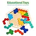 JCREN Wooden Puzzles for Kids Adults - Kids Hexagon Puzzle Shape Pattern Block Tangram Brain Teaser Puzzle Toys Logic IQ Game STEM Montessori Educational Gift for All Ages Challenge