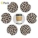6 Pack Leopard Print Car Coasters, Neoprene Absorbent Cup Coaster for Cup Holder, Rubber Car Cup Pad Mat Absorb Condensation Car Coaster Accessories for Car Living Room Kitchen and Office