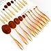 10pcs Professional Oval Brush Set NESTLING Multipurpose Toothbrush Makeup Brushes Set Super Nice Rose Gold