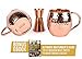 Naava Moscow Mule Mugs - Authentic Russian Moscow Mule Gift Set of 2 Beautiful Artisan Hammered Copper Mugs PLUS Liquor Jigger - Unlined, Unlacquered and Genuine - 100% Solid Copper Guaranteed!