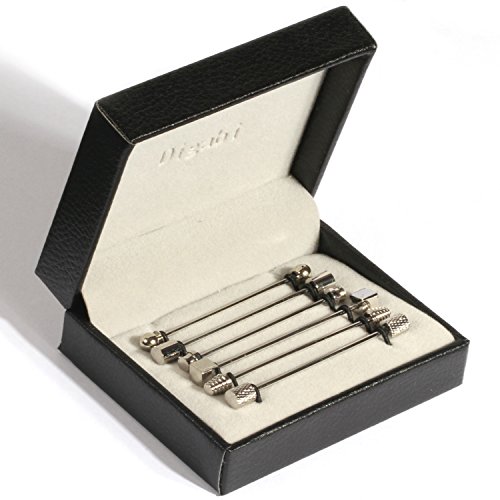 Digabi 6 Pc Collar Bar Pin Set (Silver)