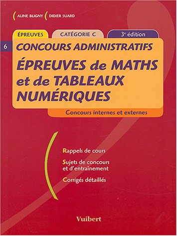Épreuves de maths et de tableaux numériques