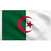 JPorton Algeria Flag 3x5 ft, Fade Resistant for Indoor and Outdoor | Vivid Color and Fade Resistant Algerian Flag 3x5 Inch Double Sided Thick Polyester with Solid Brass Grommets