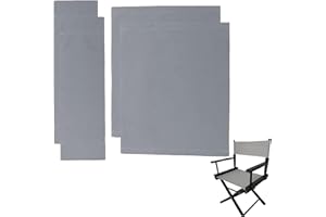 TBACW 2 Set (4pcs) 18''L X 15''W Directors Chair Canvas Replacement Covers Kit for Directors Chairs,Movie Chair Replacement Canvas Seat and Back Oxford Cloth Cover (Gray)