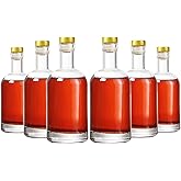 Kaachli Clear Glass Bottles 12 oz - 375ml [Pack of 6] for Wine Beverages Drinks Oil Vinegar Kombucha Beer Water Soda with Cork Stopper Airtight Lid