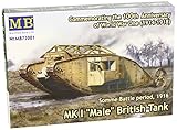 Master Box British Male MK 1 Tank Somme Battle 1916 Military Land Vehicle Model Building Kit (1:72 Scale)