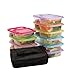 Bento Lunch Boxes,3-Compartment Meal Prep Containers with Lids,Food Storage Containers,10 Pack BPA Free Food Lunch box,Leak Proof,Reusable,Stackable,Microwave,Freezer and Dishwasher Safe