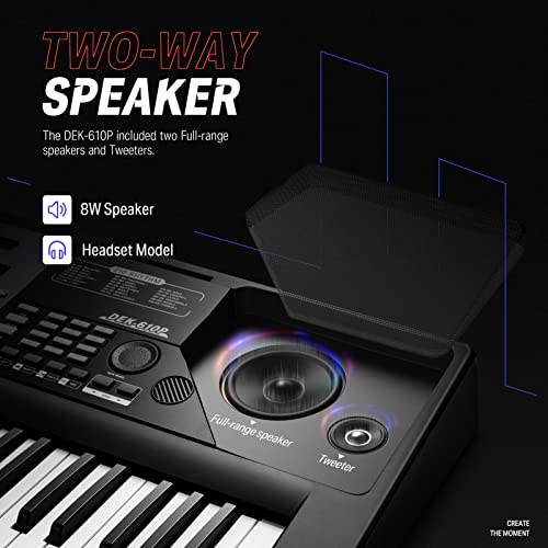 Donner Keyboard Piano, 61 Key Piano Keyboard, Force Sensitive