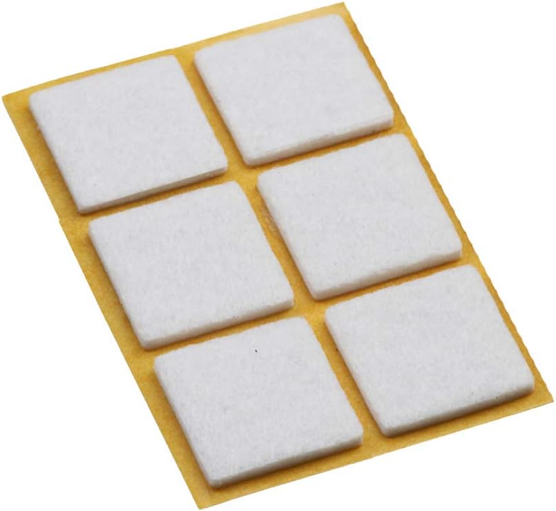 Metafranc Felt Gliders 32 x 32 mm, Self-Adhesive, White, 6 Pieces
