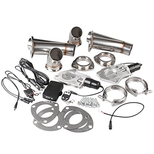 Ruien 2.5 Inch/63mm 2PCS Electric Exhaust Cutout Y Pipe Valve Motor Kit With Manual Switch And Remoter