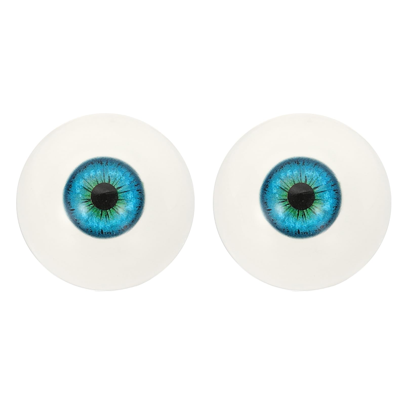 PATIKIL 32mm Safety Eyes,1 Pair Realistic Acrylic Eyes Plastic Half Eyeballs for Masks Halloween Props Art Craft, Blue Green