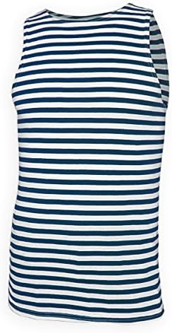 Russian Army Telnyashka Sleeveless Military Uniform T-Shirt Outwear Hunting & Fishing Apparel (Blue)