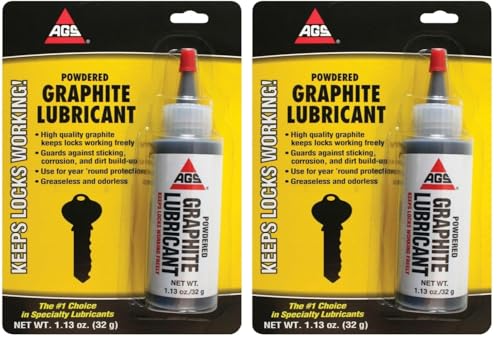 AGS Automotive Solutions Powdered Graphite Lubricant, Greaseless, Odorless - 1.13 Ounces, 32 Grams, Dry Graphite Lubrication, Ideal for Trigger Mechanisms, Fishing Reels, and More (Pack of 2)
