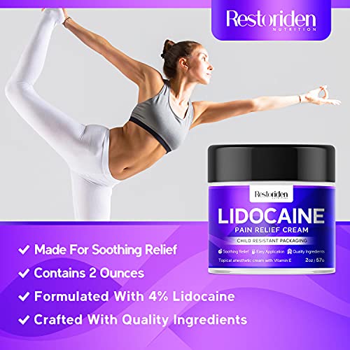 Lidocaine Numbing Cream Topical Anesthetic with Vitamin E Pain