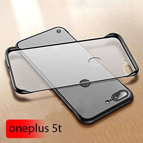 mobistyle Ultra Thin Frameless Matte Transparent Back Cover Case for one Plus 5T / oneplus 5T (framless Black)