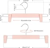 GUANJUNE Clothes Pants Hangers 10 Pack Pink with 360° Swivel Hooks view 3