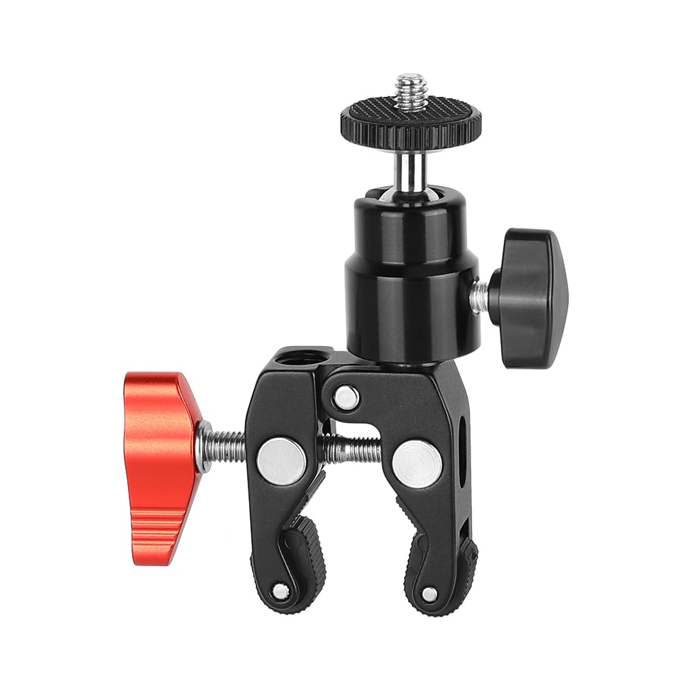 SZRIG Super Clamp with 360° Rotate Mini Ball Hand for Camera Monitor LED Light Accessories