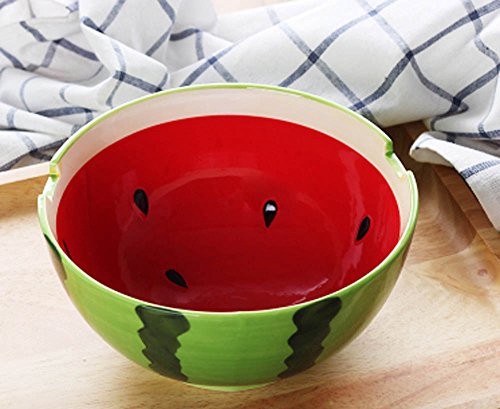 Ceramics Fruit Shape Salad Bowl Plate Spoon,Set of 3 -Apple/ Strawberry/ Carambola/ Watermelon/ Orange/ Kiwifruit
