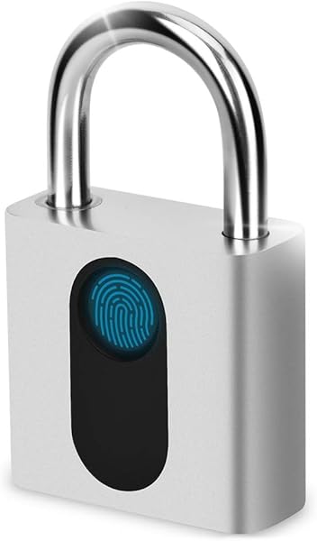 Biometrischer Fingerabdruck Vorhngeschloss Neue Generation Elektronisches Trschloss IP65 wasserdichte Vorhngeschloss Fingerabdruck Padlock Schlsselloses Vorhngeschloss Silber